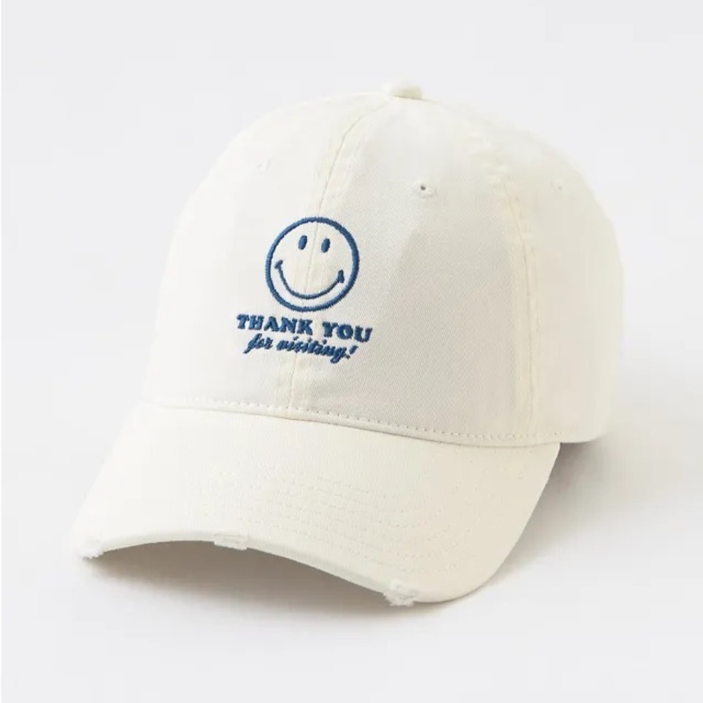 Aerie smiley baseball cap one size ivory cream